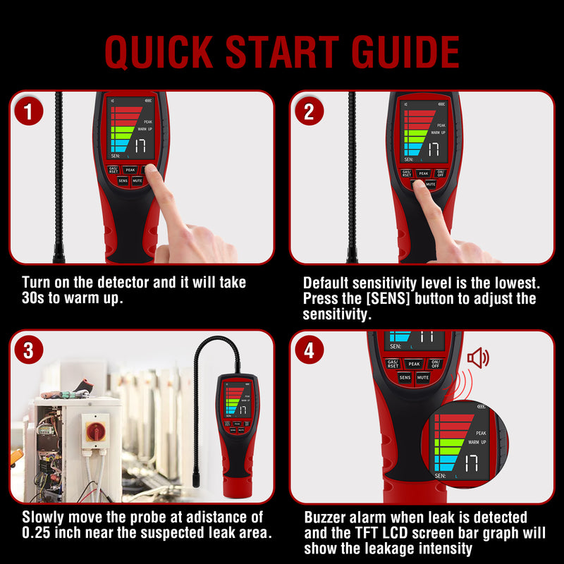 Aprvtio ALD-200 PRO HP Refrigerant Leak Detector for Air Source Heat Pumps