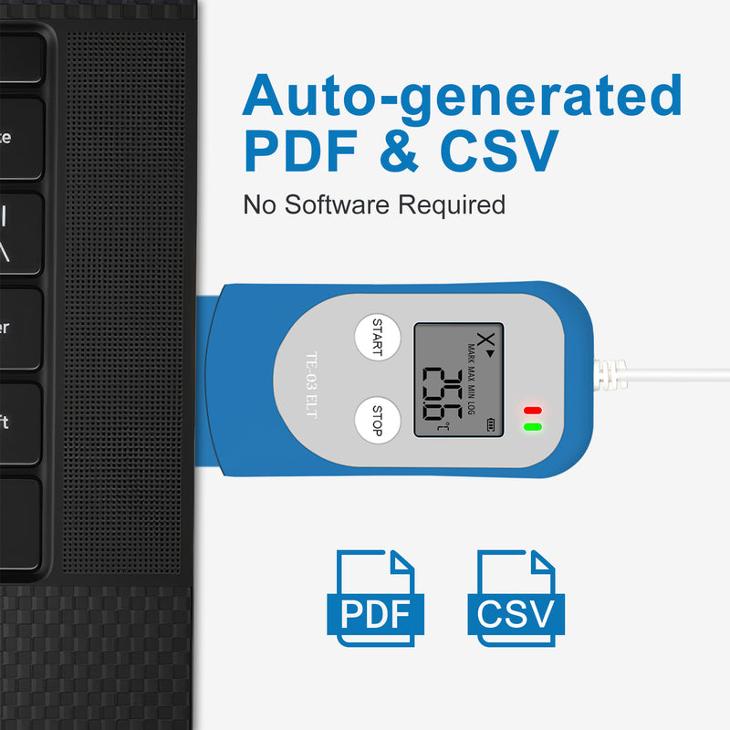 ThermElc TE-03 ELT Freezer Temperature Data Logger, Ultra-low Temperature -100℃~100℃
