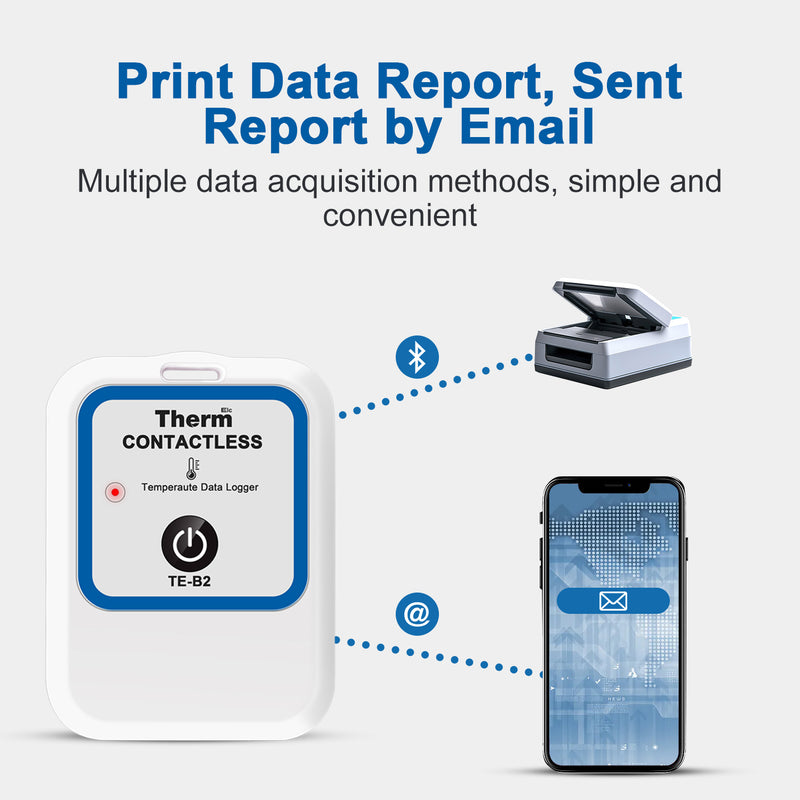 ThermElc TE-B2 5PCS Single Use Data Logger 129600 Points CSV Report