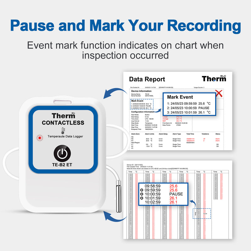 ThermElc TE-B2 ET Bluetooth Vaccine Temperature Data Logger with External probe