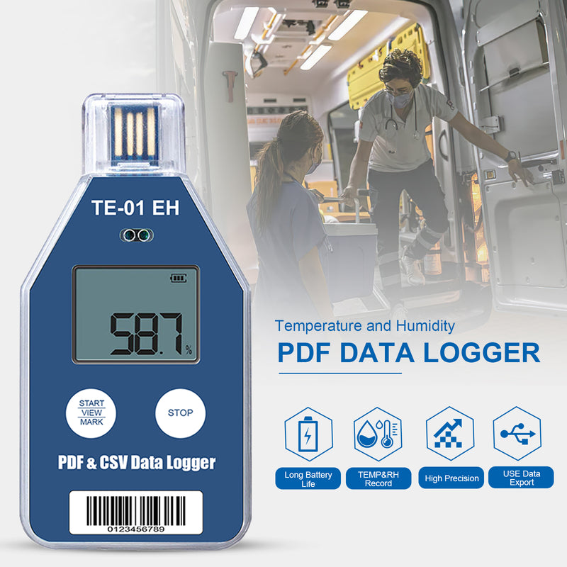 ThermElc TE-01 EH Single Use Temperature And Humidity Data Logger with LCD display