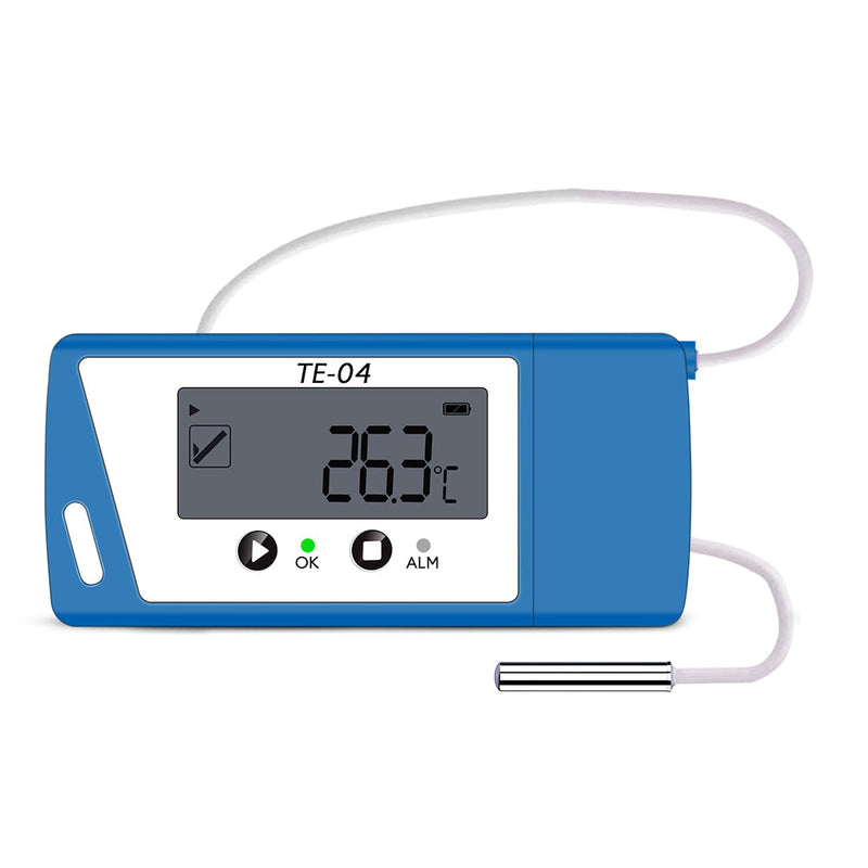 ThermElc TE-04 Sonde CSV&PDF USB Wiederverwendbarer Temperatur-Datenlogger Externer Fühler -30℃~70℃