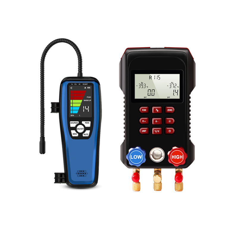 Aprvtio ALD-200 Refrigerant Leak Detector and Digital Manifold Gauge Set for HVAC