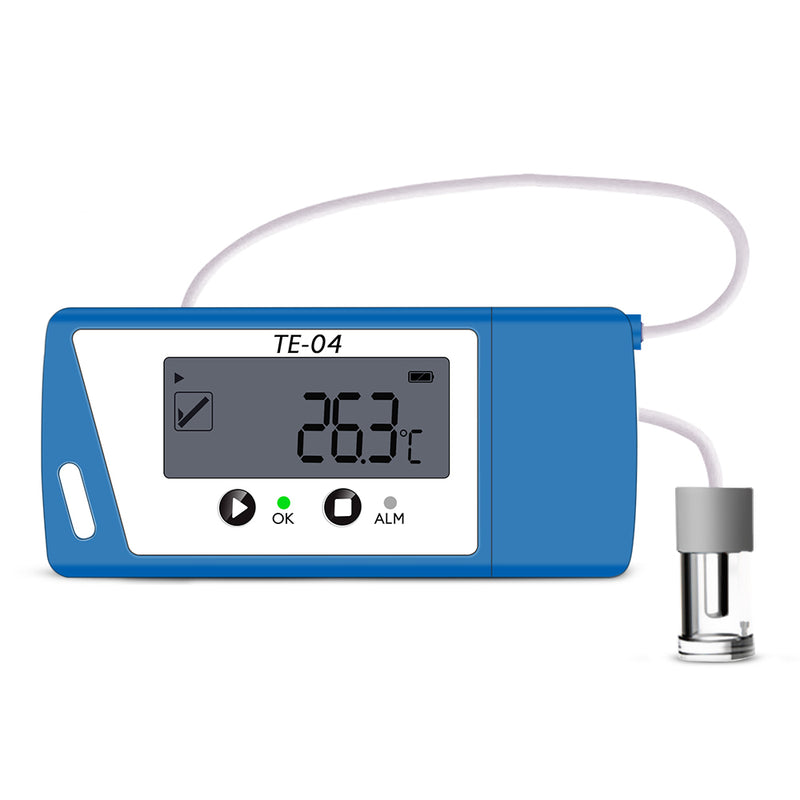 ThermElc TE-04 Digitaler Temperatur-Datenlogger mit gepuffertem Fühler und Kalibrierungszertifikat
