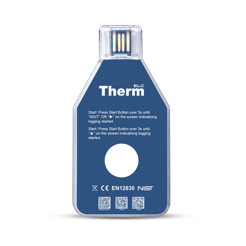 ThermElc TE-01 E Single-use Temperature Recorder Data Logger PDF and CSV Report