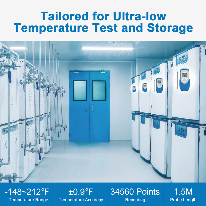 ThermElc TE-03 ELT Freezer Temperature Data Logger, Ultra-low Temperature -100℃~100℃