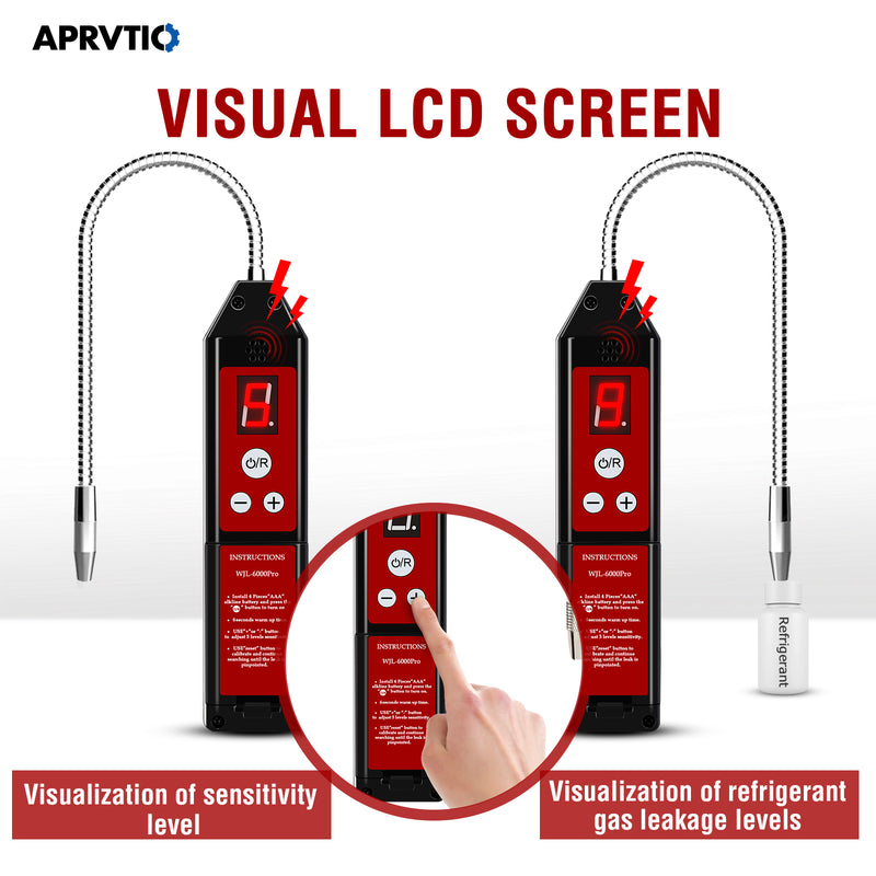 Aprvtio WJL-6000 PRO Refrigerant Leak Detector with LCD and 5 Sensitivity Levels