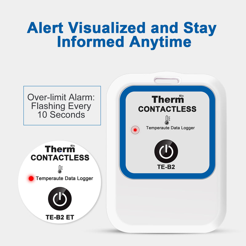 ThermElc TE-B2 Wireless Temperature Data Logger, ISO APP, LED Light, Data Comparison