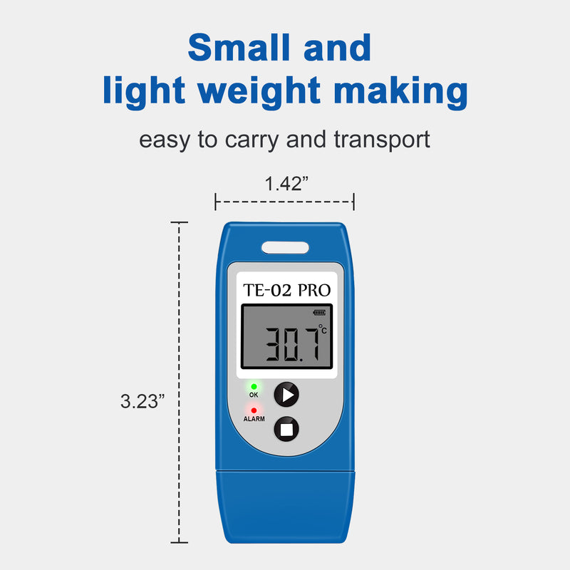 TE-02 Pro OTG Temperature Data Logger Read and Email CSV & PDF Reports