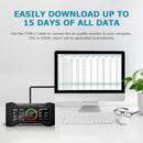 Carefor CF-20 DL Air Quality Detector with Data Report for CO2, PM2.5, PM10, TVOC, HCHO, AQI, Temp, Humidity