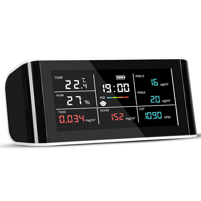 DM-69 Air Quality Monitor 8 In 1 for CO2, PM2.5, PM10, TVOC, HCHO, AQI, Temp and Humidity