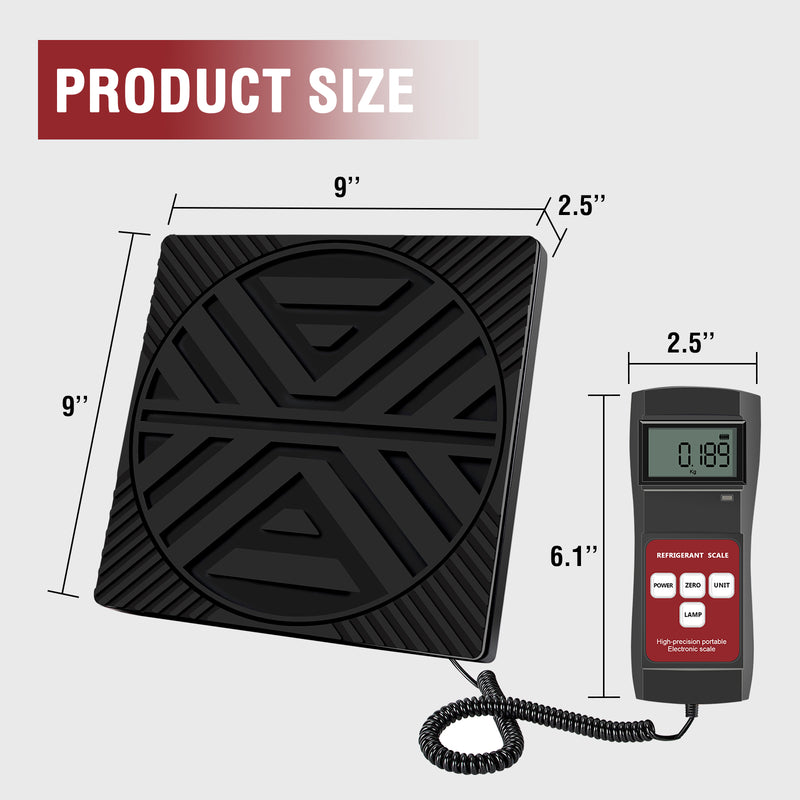 ThermElc ACS100S Black HVAC Refrigerant Scale with High Accuracy