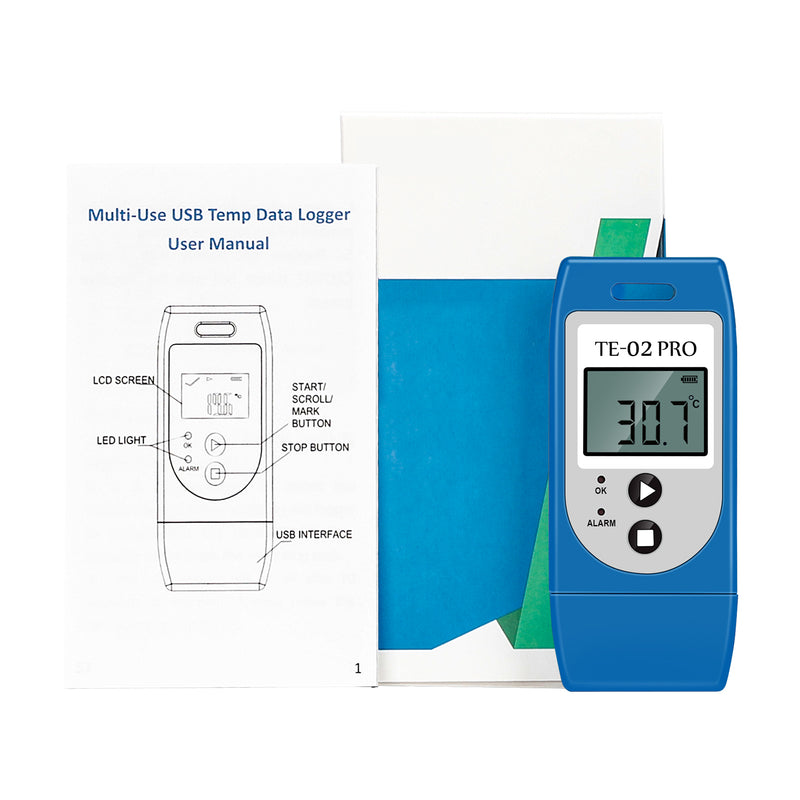 ThermElc TE-02 PRO 5PCS Reusable USB Temperature Data Logger with 32000 Points Light Alarm